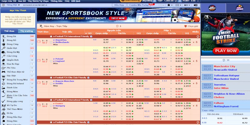 Đa dạng bộ môn hấp dẫn tại sảnh chơi thể thao